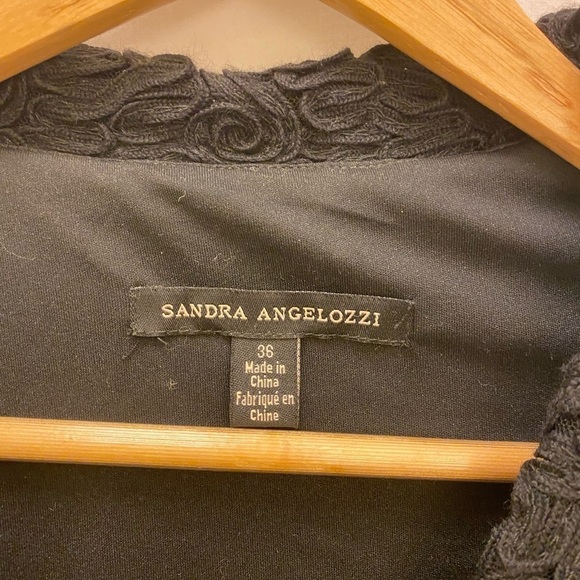 Sandra Angelo 36/S Black Lace Formal Tailored Lined Short Blazer Suit Jacket - Picture 3 of 6